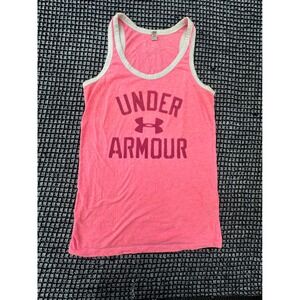 Under Armour Tank Top Womens XS Pink Good Graphic Racerback Sleeveless Sporty
